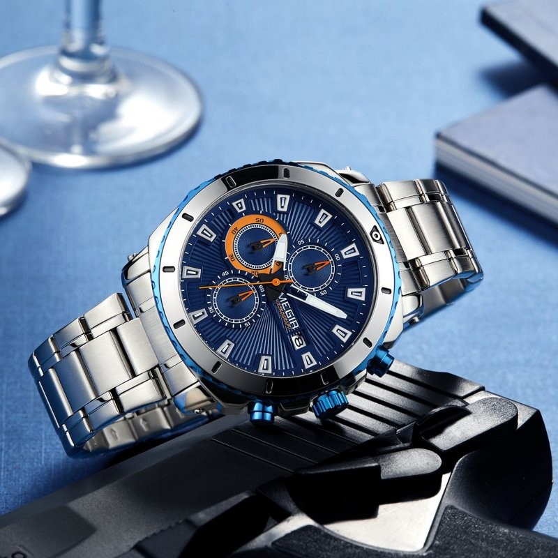MEGIR 2075 Chronograph Trendy & Casual Special Quartz Wristwatch for Men